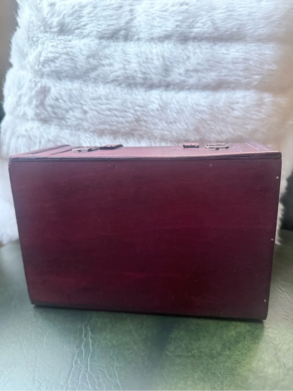 Wood and Leather Decorative Treasure Storage Chest Box